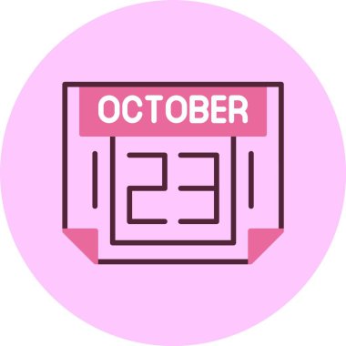 23 Ekim tarihi, takvim ikonu vektör illüstrasyonu    