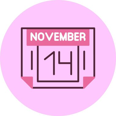 14 Kasım, takvim simgesi tasarımı, web illüstrasyonu