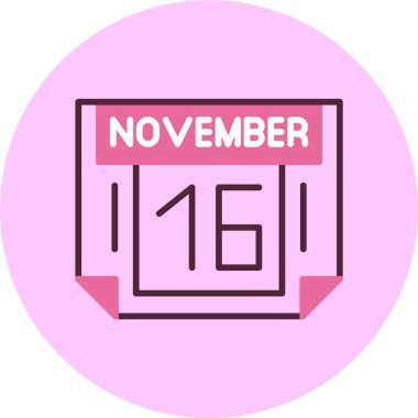 16 Kasım, takvim simgesi tasarımı, web illüstrasyonu