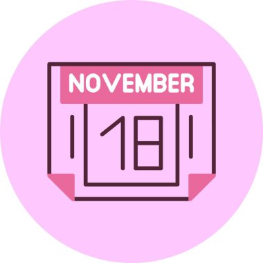 18 Kasım, takvim simgesi tasarımı, web illüstrasyonu