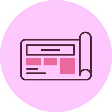  Blueprint web simgesi, basit vektör illüstrasyonu