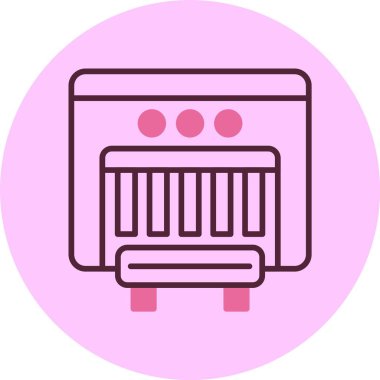 Industrial Machine web simgesi, basit vektör illüstrasyonu