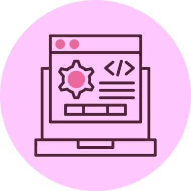 Kod Ayarlama web simgesi, basit vektör illüstrasyonu