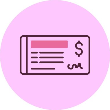  Maaş kontrolü web simgesi, basit vektör illüstrasyonu