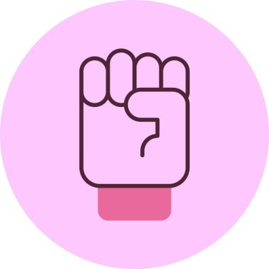  Yükselen Yumruk web simgesi, basit vektör illüstrasyonu