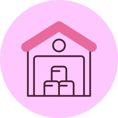 Depo web simgesi, basit vektör illüstrasyonu