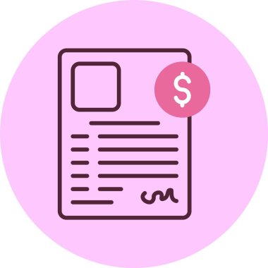  İş Sözleşmesi web simgesi, basit vektör illüstrasyonu