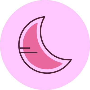  Ay web simgesi, basit vektör illüstrasyonu