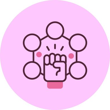 İşçi Güçlendirme simgesi, vektör çizimi basit tasarım