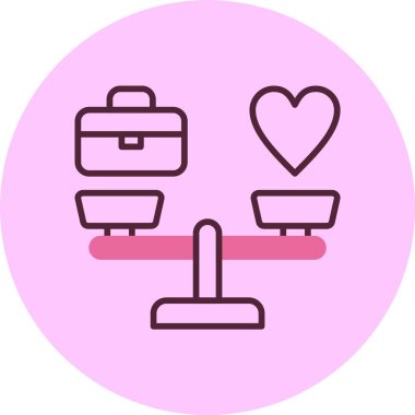 Çalışma-Yaşam Dengesi simgesi, vektör illüstrasyonu basit tasarım