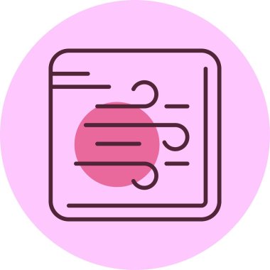 Rüzgâr web simgesi, basit vektör illüstrasyonu
