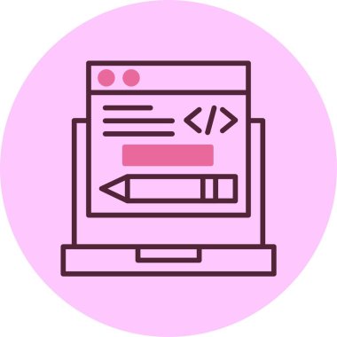 Kod web simgesi, basit vektör illüstrasyonunu düzenle