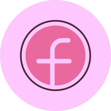 Facebook web simgesi, basit vektör illüstrasyonu