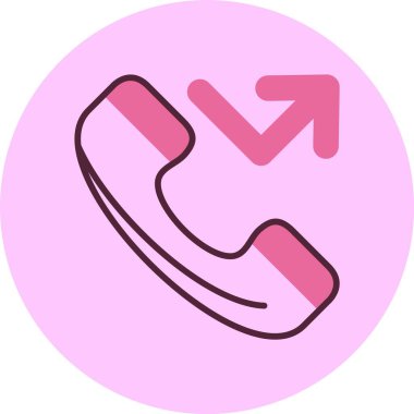 Cevapsız çağrı, merkez web simgesi, basit vektör illüstrasyonu