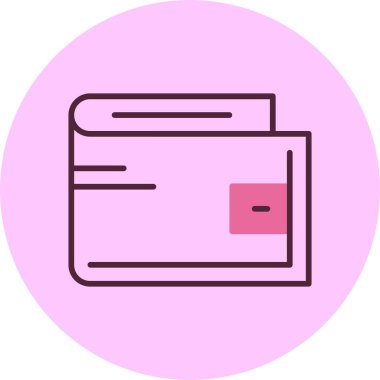 Cüzdan web simgesi, basit vektör illüstrasyonu