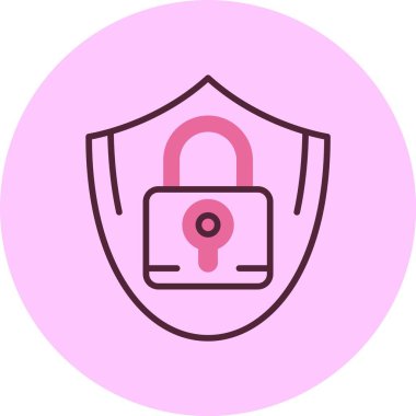 Kilit simgesi, gizlilik kavramının vektör illüstrasyonu 