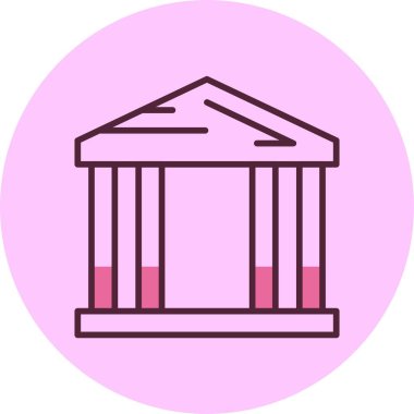 Bank web simgesi, basit vektör illüstrasyonu