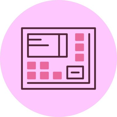 ATM web simgesi, basit vektör illüstrasyonu