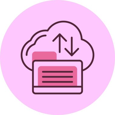 Bulut Depolama Ağı simgesi, basit vektör illüstrasyonu