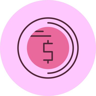 Dolar para simgesi, vektör illüstrasyonu 