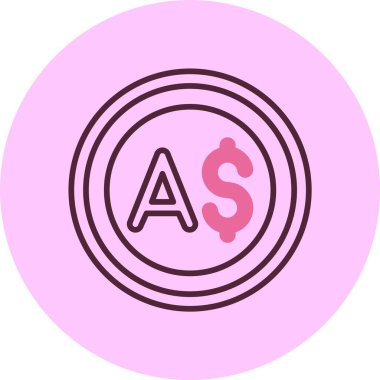 Avustralya Doları ikon vektör illüstrasyonu