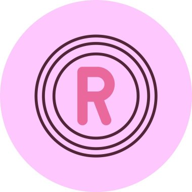 Güney Afrika Rand web simgesi basit gösterim