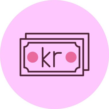 Norveç Kronu web simgesi basit illüstrasyon