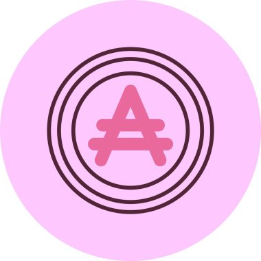 Arjantin Peso Sembolü. Web simgesi basit illüstrasyon