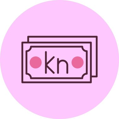 Hırvat Kuna web simgesi basit bir illüstrasyon