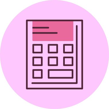 hesap makinesi web simgesi, basit vektör illüstrasyonu