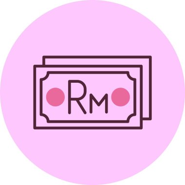  Malezya Ringgit Web simgesi basit illüstrasyon