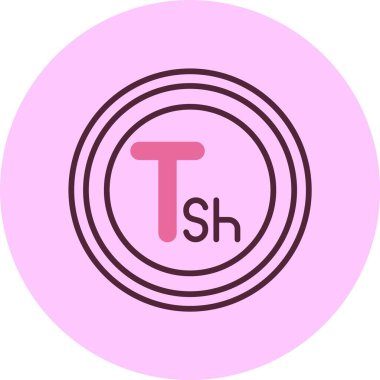 Tanzanya Şilin web simgesi basit illüstrasyon