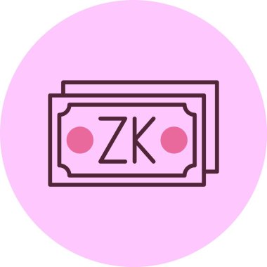 Zambiya Kwacha web simgesi basit illüstrasyon