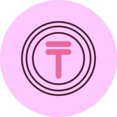 Kazakistan Tenge Sembolü. Web simgesi basit illüstrasyon