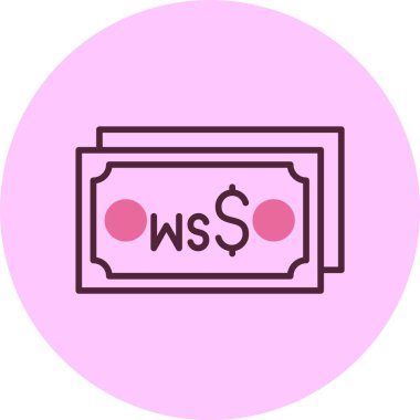 Samoan Tala web simgesi vektör illüstrasyonu