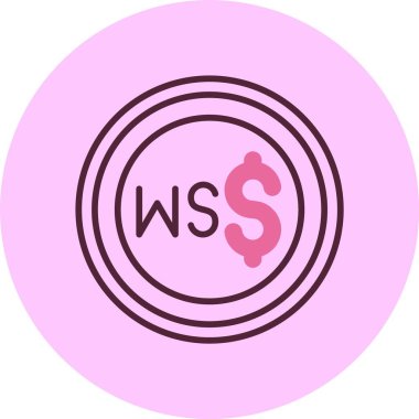 Samoalı Tala Sembolü. Web simgesi basit illüstrasyon