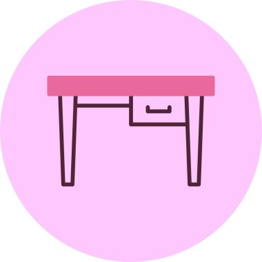 Masa. Web simgesi basit illüstrasyon 