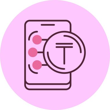 Kazakistan Tenge Web simgesi basit illüstrasyon