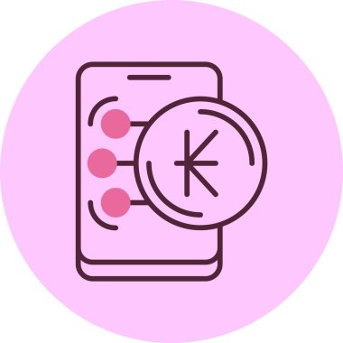 Lao Kip web simgesi vektör illüstrasyonu