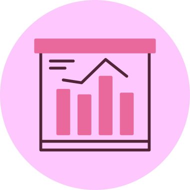 Çubuk Grafik web simgesi, basit vektör illüstrasyonu