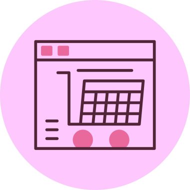 E-ticaret simgesi, vektör illüstrasyonu basit tasarım