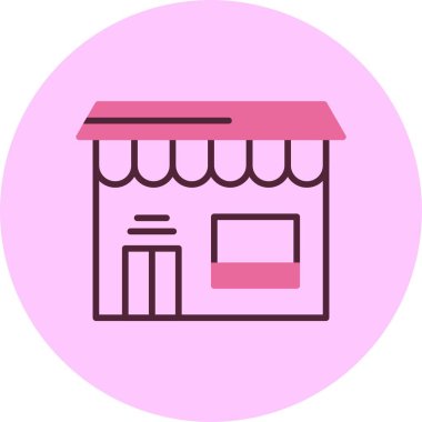 Mağaza önü. Web simgesi basit illüstrasyon