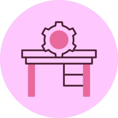 Masa. Web simgesi basit illüstrasyon