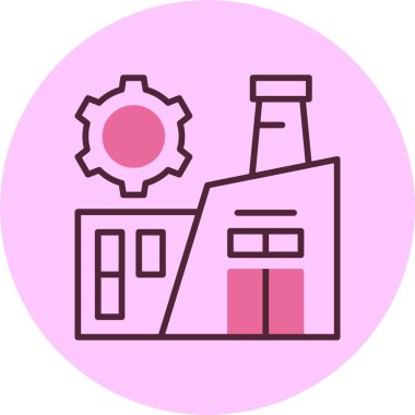 Fabrika web simgesi, basit vektör illüstrasyonu