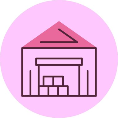 Depo web simgesi, basit vektör illüstrasyonu