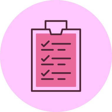 Kontrol listesi web simgesi, basit vektör illüstrasyonu 