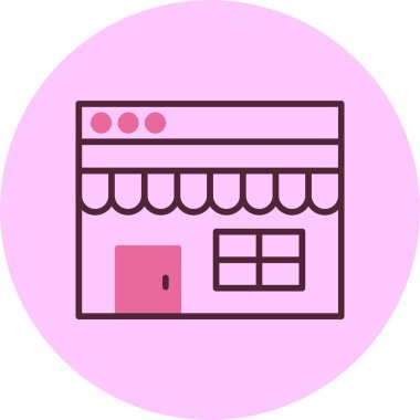  Çevrimiçi Mağaza. Web simgesi basit illüstrasyon