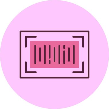 Barkod web simgesi, basit vektör illüstrasyonu
