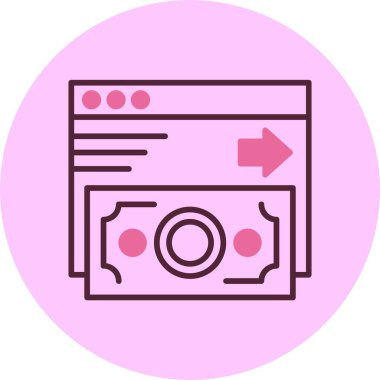 Çevrimiçi ödeme. Web simgesi basit illüstrasyon