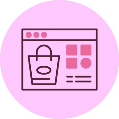 Alışveriş Kategorisi. Web simgesi basit illüstrasyon